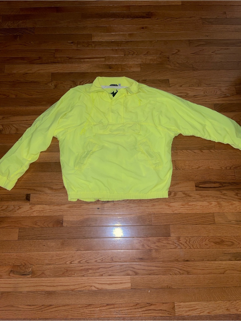 Atletica Windbreaker Neon Yellow Large Outdoor‎ Athletic Mexico VTG 90's